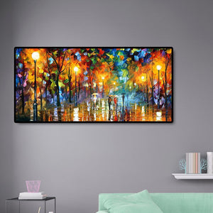 Vue de nuit de rue - diamant rond complet - 80x40cm