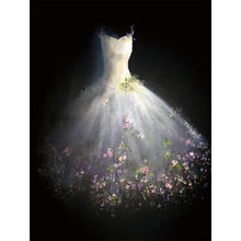 Charger l&#39;image dans la galerie, Robe de mariée - diamant rond complet - 30x40cm
