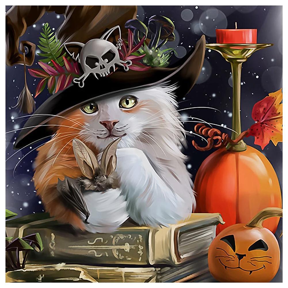 Halloween - diamant rond complet - 30x30cm