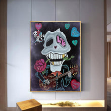Charger l&#39;image dans la galerie, Crâne - diamant rond complet - 30x40cm
