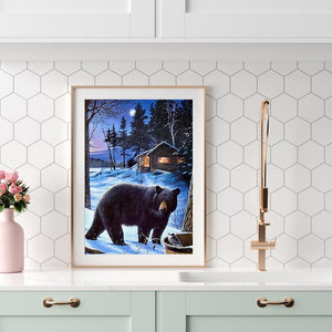 Ours - diamant rond complet - 30x40cm