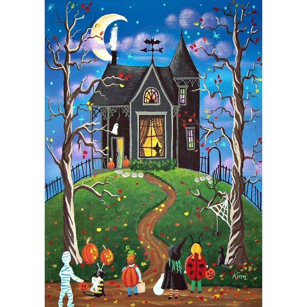 Halloween - diamant rond complet - 30x40cm