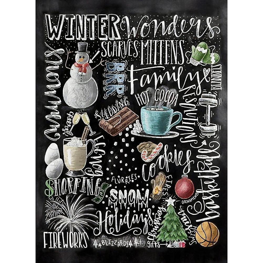 Tableau noir - diamant rond complet - 30x40cm