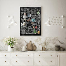 Charger l&#39;image dans la galerie, Tableau noir - diamant rond complet - 30x40cm
