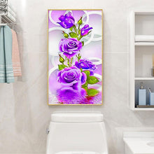 Charger l&#39;image dans la galerie, Fleurs fraîches - diamant rond complet - 30x48cm
