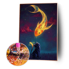 Charger l&#39;image dans la galerie, Poisson chanceux - diamant rond complet - 30x40cm
