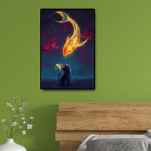 Charger l&#39;image dans la galerie, Poisson chanceux - diamant rond complet - 30x40cm
