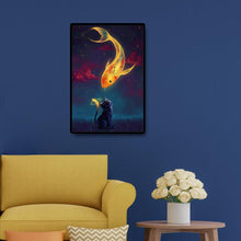 Charger l&#39;image dans la galerie, Poisson chanceux - diamant rond complet - 30x40cm
