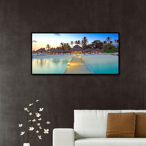 Villa de plage - diamant rond complet - 80x40cm