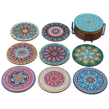 Charger l&#39;image dans la galerie, Mandala/Halloween/Papillons - Tasse sous-verre ronde en bois
