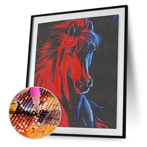 Cheval pour - diamant rond complet - 40x50cm