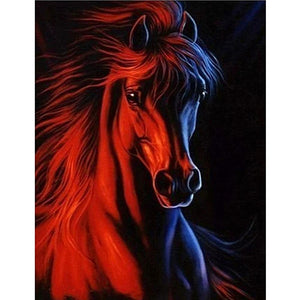 Cheval pour - diamant rond complet - 40x50cm