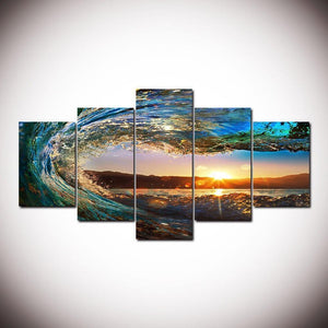 Waves 5 pièces - diamant rond complet - 95x45cm