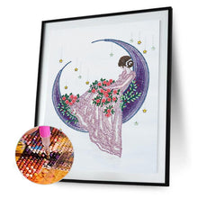 Charger l'image dans la galerie, GIRL MOON BRICOLAGE CRISTAL STRASS DIAMANT PEINTURE 30*40cm

