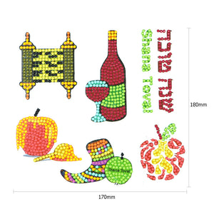 6pcs-Food-Diamond Painting Autocollants