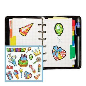 14pcs-Birthday Cake-Diamond Painting Autocollants