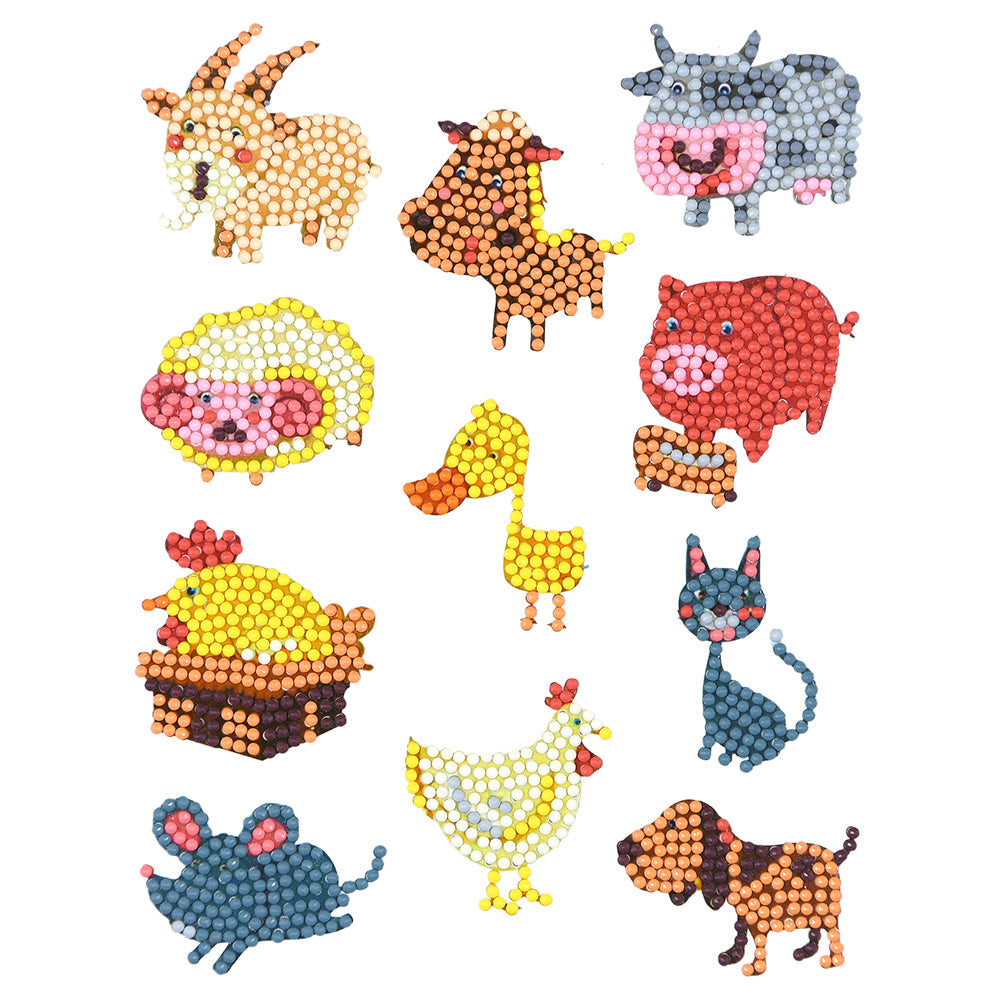 11pcs-Animal-Diamond Painting Autocollants