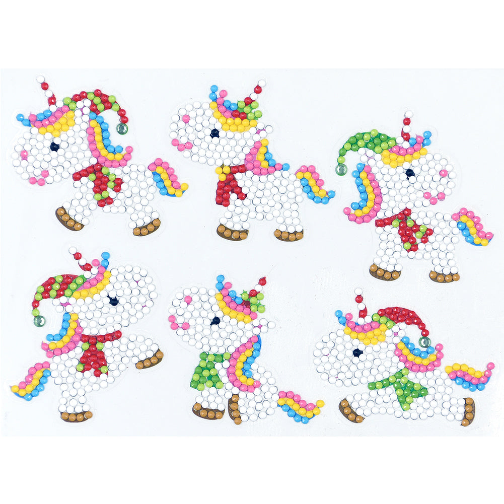 6pcs-Unicorn-Diamond Painting Autocollants