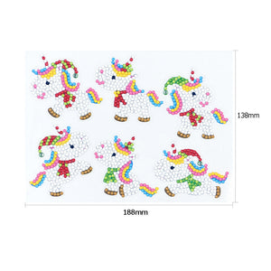 6pcs-Unicorn-Diamond Painting Autocollants