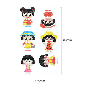 6pcs-Girl-Diamond Painting Autocollants
