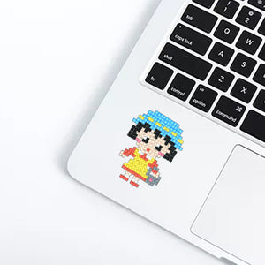 6pcs-Girl-Diamond Painting Autocollants
