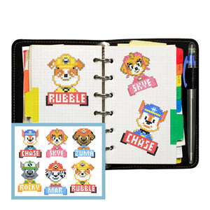 6pcs-Paw Patrol-Diamond Painting Autocollants