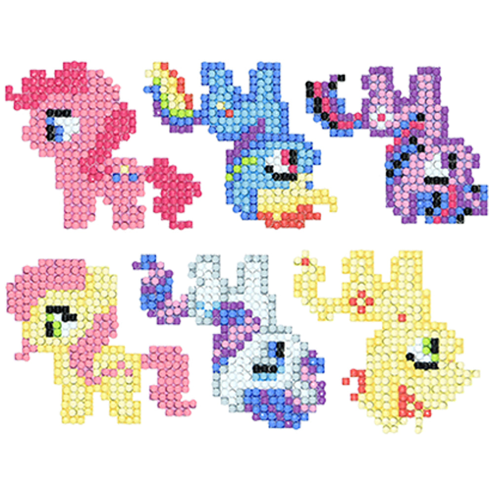 6pcs-Cartoon Horse-Diamond Painting Autocollants