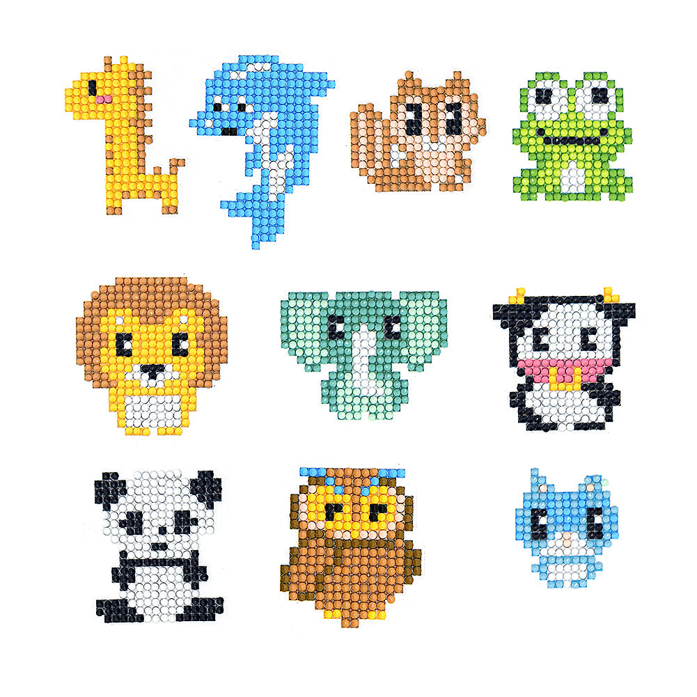 10pcs-Animal-Diamond Painting Autocollants