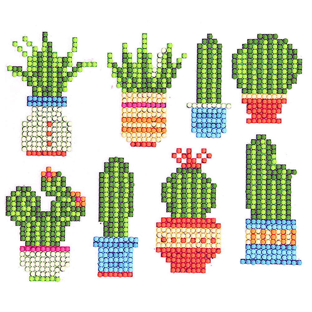 8pcs-Cactus-Diamond Painting Autocollants