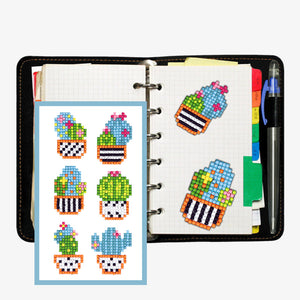 6pcs-Cactus-Diamond Painting Autocollants