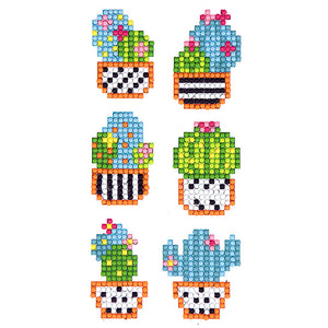 6pcs-Cactus-Diamond Painting Autocollants