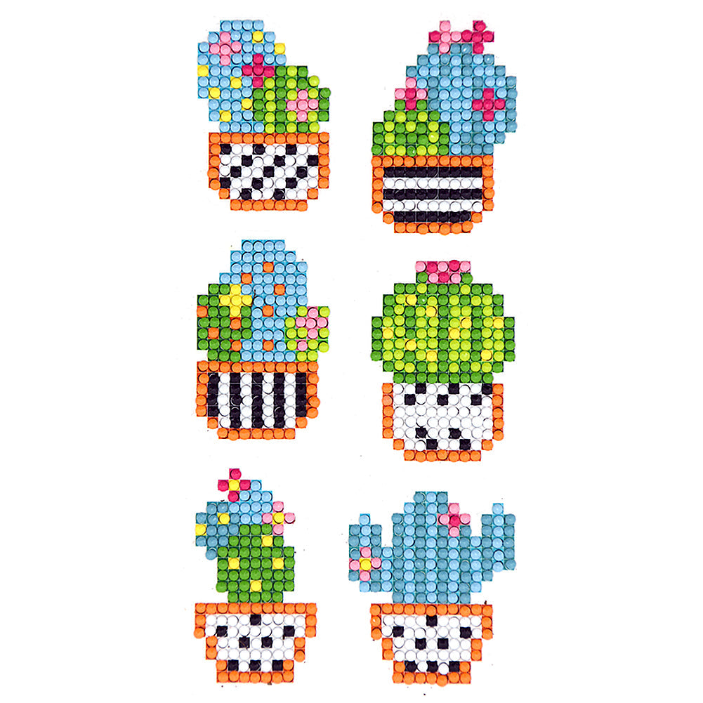 6pcs-Cactus-Diamond Painting Autocollants