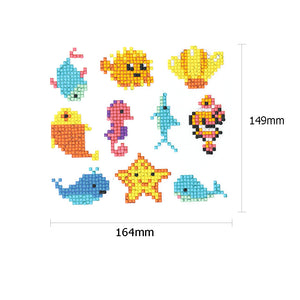 10pcs-Marine Life-Diamond Painting Autocollants