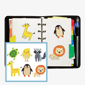 6pcs-Animal-Diamond Painting Autocollants