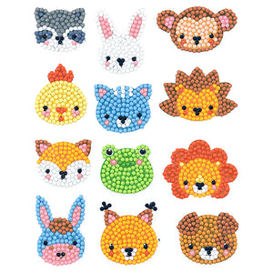 12pcs-Animal-Diamond Painting Autocollants