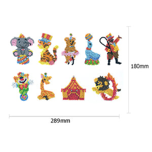 9pcs-Animal-Diamond Painting Autocollants