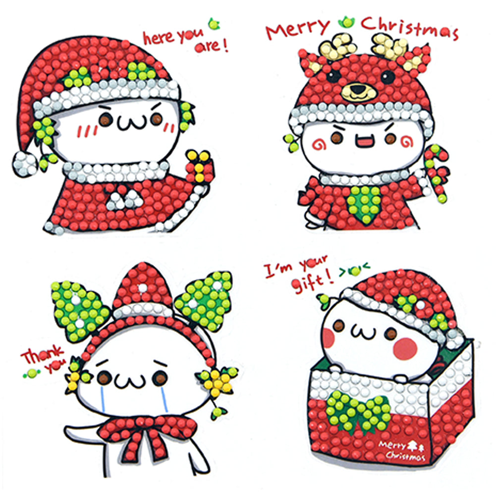 4pcs-Rabbit-Diamond Painting Autocollants