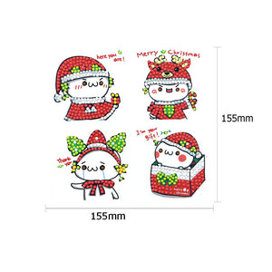 4pcs-Rabbit-Diamond Painting Autocollants