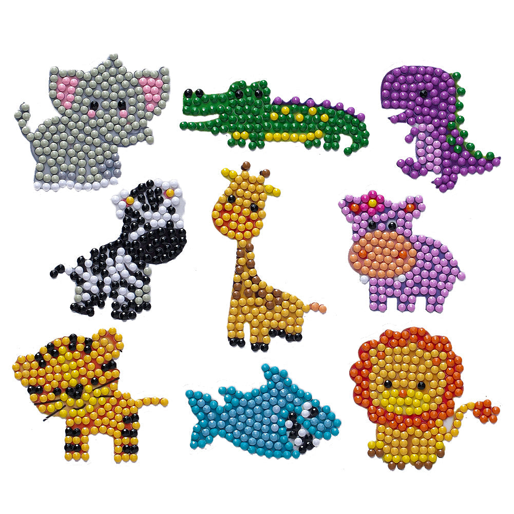 9pcs-Animal-Diamond Painting Autocollants