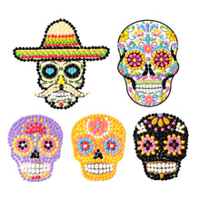 Charger l&#39;image dans la galerie, 5pcs-Five Color Skull-Diamond Painting Autocollants
