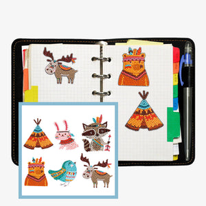 6pcs-Animal-Diamond Painting Autocollants