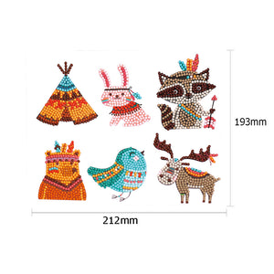 6pcs-Animal-Diamond Painting Autocollants