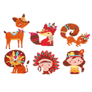 6pcs-Animal-Diamond Painting Autocollants
