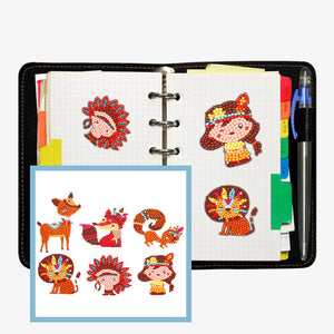 6pcs-Animal-Diamond Painting Autocollants