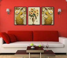 Charger l&#39;image dans la galerie, Tournesol de paon - diamant rond complet - 92x45cm
