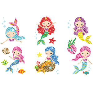 6pcs-Mermaid-Diamond Painting Autocollants