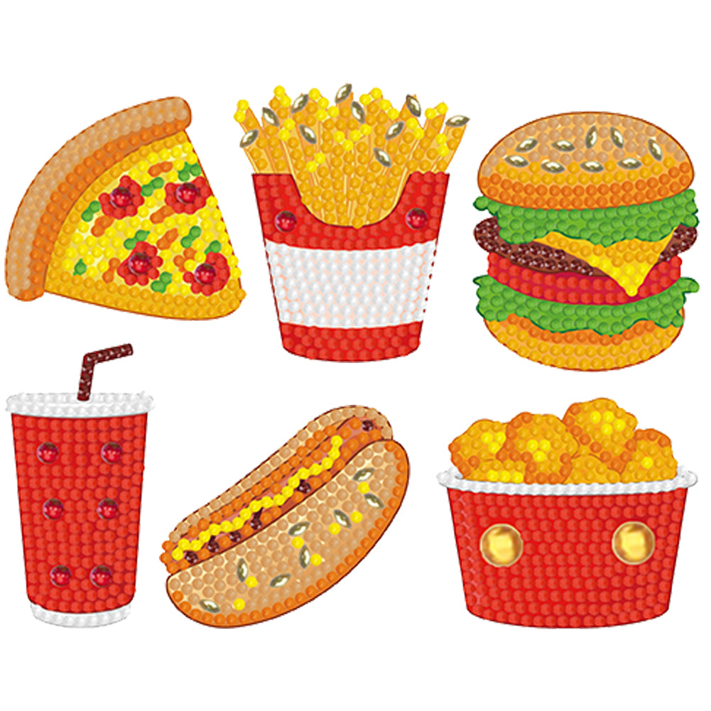 6pcs-Fries-Diamond Painting Autocollants