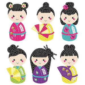 6pcs-Doll-Diamond Painting Autocollants