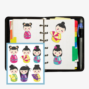 6pcs-Doll-Diamond Painting Autocollants
