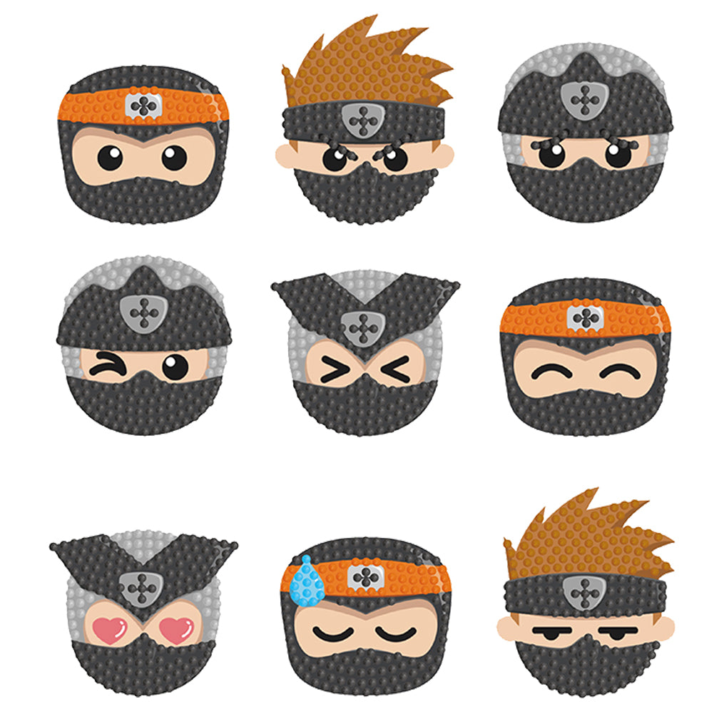 9pcs-Ninja-Diamond Painting Autocollants